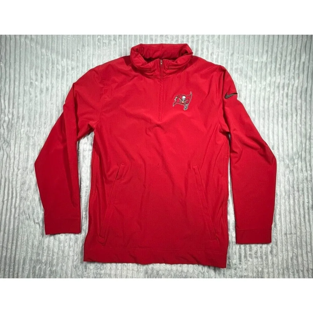 Tampa Bay Buccaneers Nike Windbreaker Jacket Mens S Dri-Fit Pullover 1/4 Zip NFL